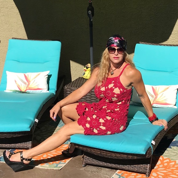 Free People Fuchsia Pink Crochet Mini Dress - Picture 3 of 8